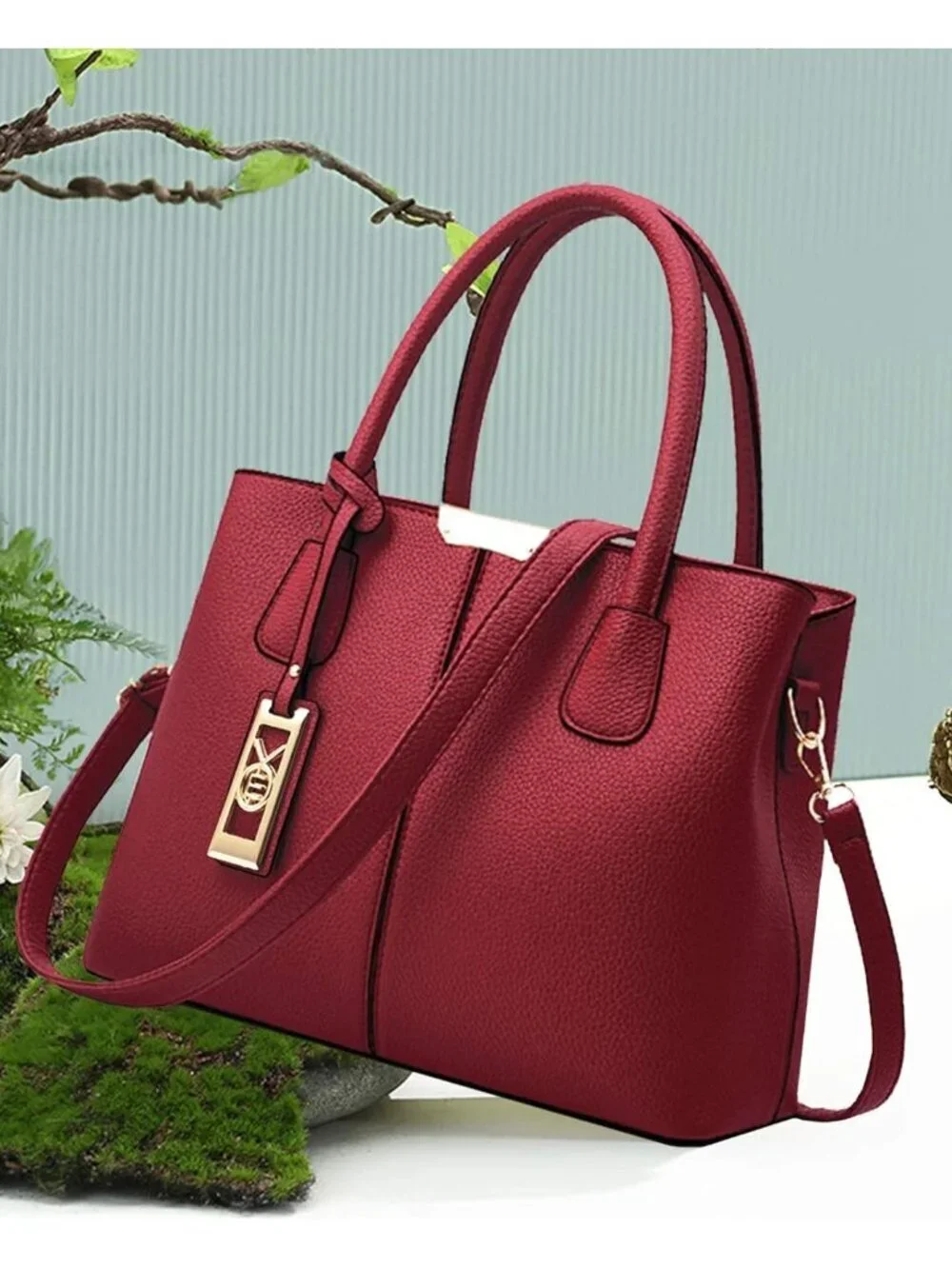 Women's D Wine Shoulder Tote Bags Top Handle Satchel Purses and Handbags